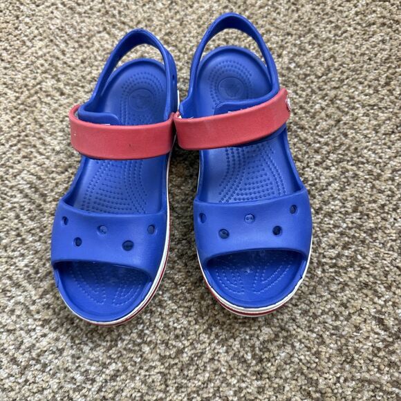 Crocs Bayaband Sandals Kids Cerulean Blue Kids Size J 2 - Picture 2 of 12
